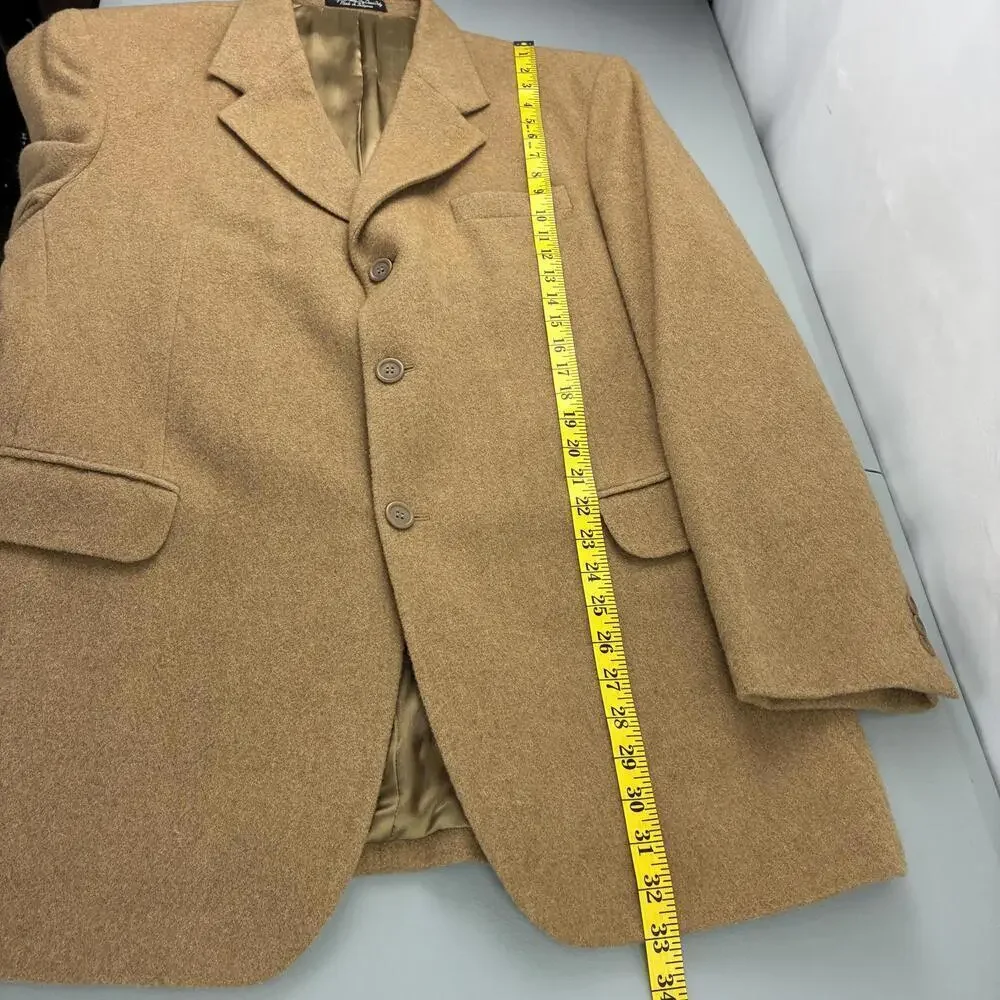 Camelhair Men's Pure Camel hair Soft Warm 3 Button Blazer Jacket Size L42